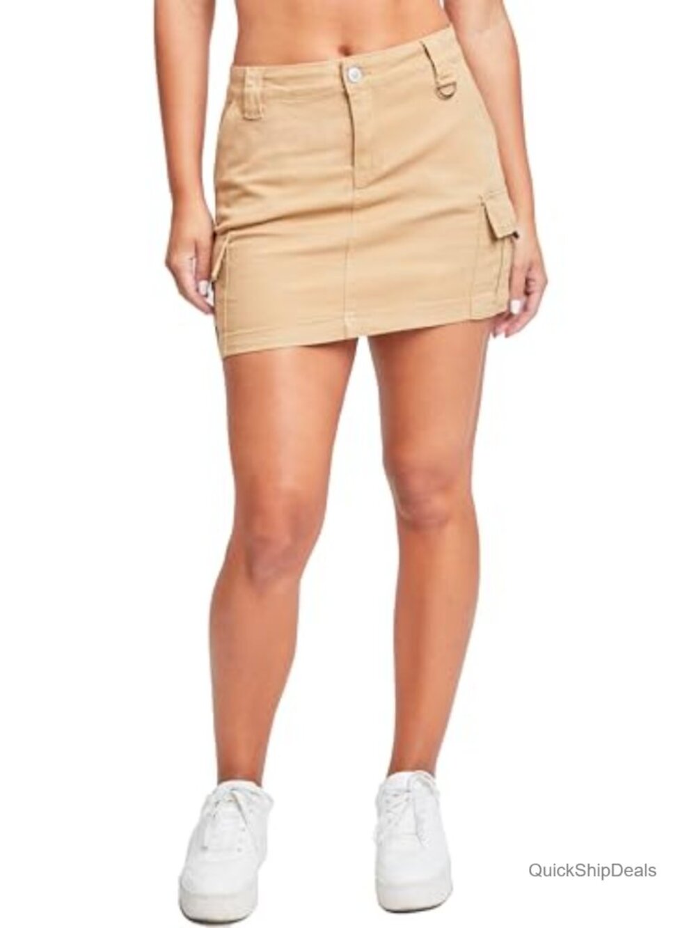 Women's Mini Cargo Skirt Cotton Spandex with Pockets Utility Style